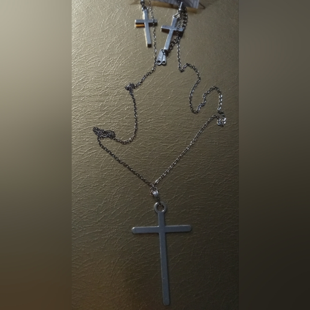 Silver Beautiful Cross Necklace & Earrings Set Design By Me.